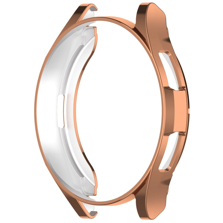 For Samsung Galaxy Watch6 Classic 43mm Electroplated TPU Half Pack Hollow Watch Protective Case(Rose Gold) - Watch Cases by PMC TechLife | Online Shopping South Africa | PMC TechLife