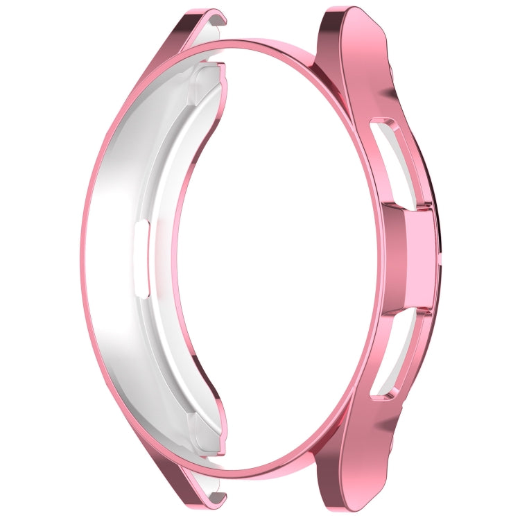 For Samsung Galaxy Watch6 Classic 43mm Electroplated TPU Half Pack Hollow Watch Protective Case(Pink) - Watch Cases by PMC TechLife | Online Shopping South Africa | PMC TechLife