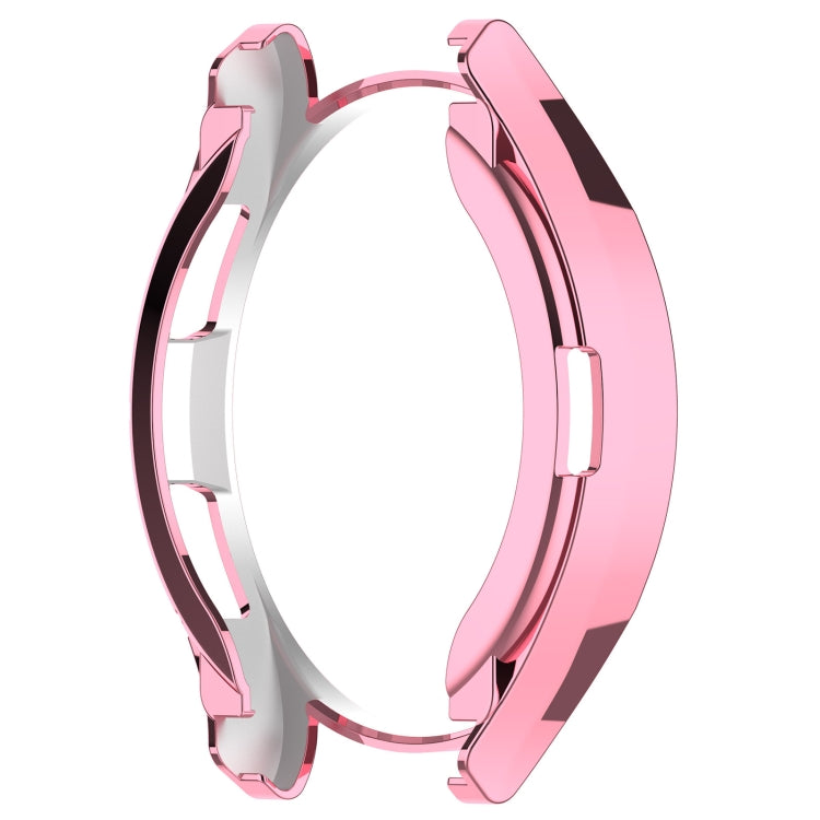 For Samsung Galaxy Watch6 Classic 43mm Electroplated TPU Half Pack Hollow Watch Protective Case(Pink) - Watch Cases by PMC TechLife | Online Shopping South Africa | PMC TechLife