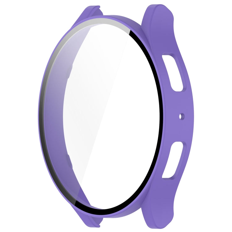 For Samsung Galaxy Watch6 44mm PC + Tempered Film Integrated Watch Protective Case(Purple) - Watch Cases by PMC TechLife | Online Shopping South Africa | PMC TechLife