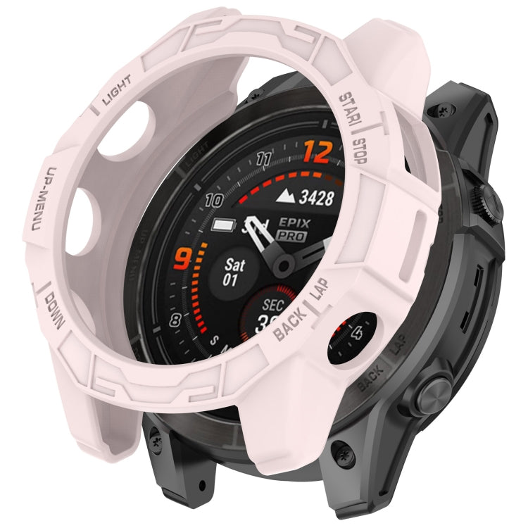 For Garmin Epix Pro 47mm / Fenix 7 / 7 Pro Armored TPU Half Wrapped Watch Protective Case(Pink) - Watch Cases by PMC TechLife | Online Shopping South Africa | PMC TechLife