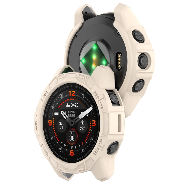 For Garmin Epix Pro 47mm / Fenix 7 / 7 Pro Armored TPU Half Wrapped Watch Protective Case(Starlight Color) - Watch Cases by PMC TechLife | Online Shopping South Africa | PMC TechLife