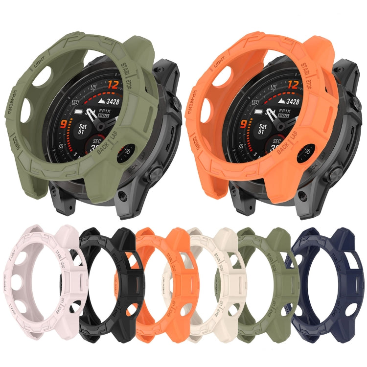 For Garmin Epix Pro 47mm / Fenix 7 / 7 Pro Armored TPU Half Wrapped Watch Protective Case(Starlight Color) - Watch Cases by PMC TechLife | Online Shopping South Africa | PMC TechLife