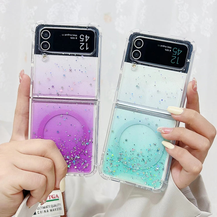 For Samsung Galaxy Z Flip3  Magsafe Glitter TPU Phone Case(White) - Galaxy Phone Cases by PMC TechLife | Online Shopping South Africa | PMC TechLife | Buy Now Pay Later Mobicred