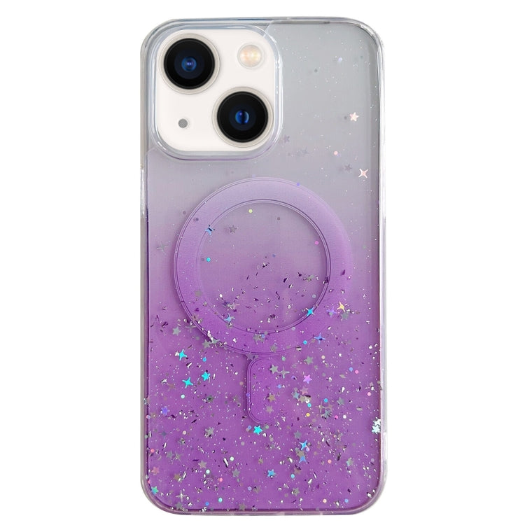 For iPhone 13 MagSafe Glitter Hybrid Clear TPU Phone Case(Purple) - iPhone 13 Cases by PMC TechLife | Online Shopping South Africa | PMC TechLife