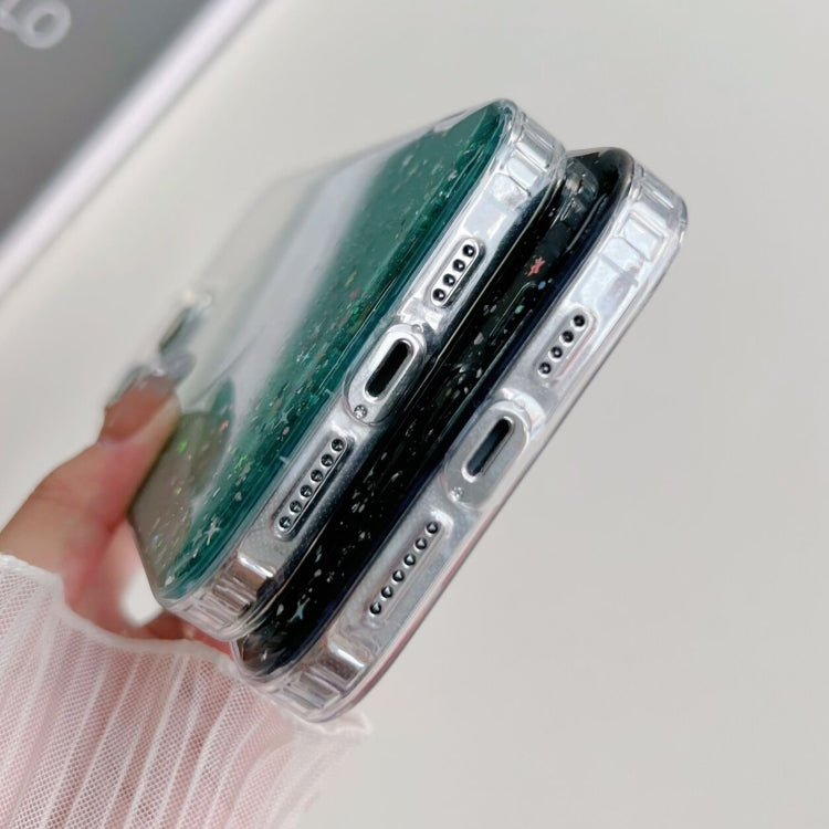 For iPhone 14 MagSafe Glitter Hybrid Clear TPU Phone Case(Black) - iPhone 14 Cases by PMC TechLife | Online Shopping South Africa | PMC TechLife
