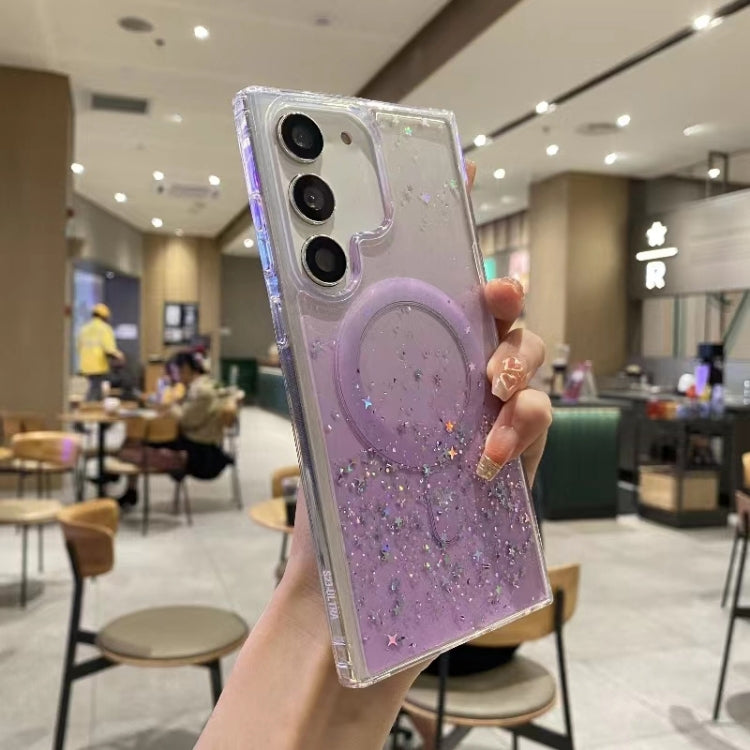 For Samsung Galaxy S22 5G Magsafe Glitter TPU Phone Protective Case(Purple) - Galaxy S22 5G Cases by PMC TechLife | Online Shopping South Africa | PMC TechLife