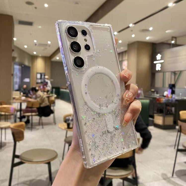 For Samsung Galaxy S22 Ultra 5G Magsafe Glitter TPU Phone Protective Case(White) - Galaxy S22 Ultra 5G Cases by PMC TechLife | Online Shopping South Africa | PMC TechLife