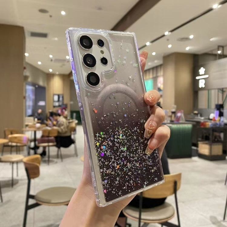 For Samsung Galaxy S22 Ultra 5G Magsafe Glitter TPU Phone Protective Case(Black) - Galaxy S22 Ultra 5G Cases by PMC TechLife | Online Shopping South Africa | PMC TechLife