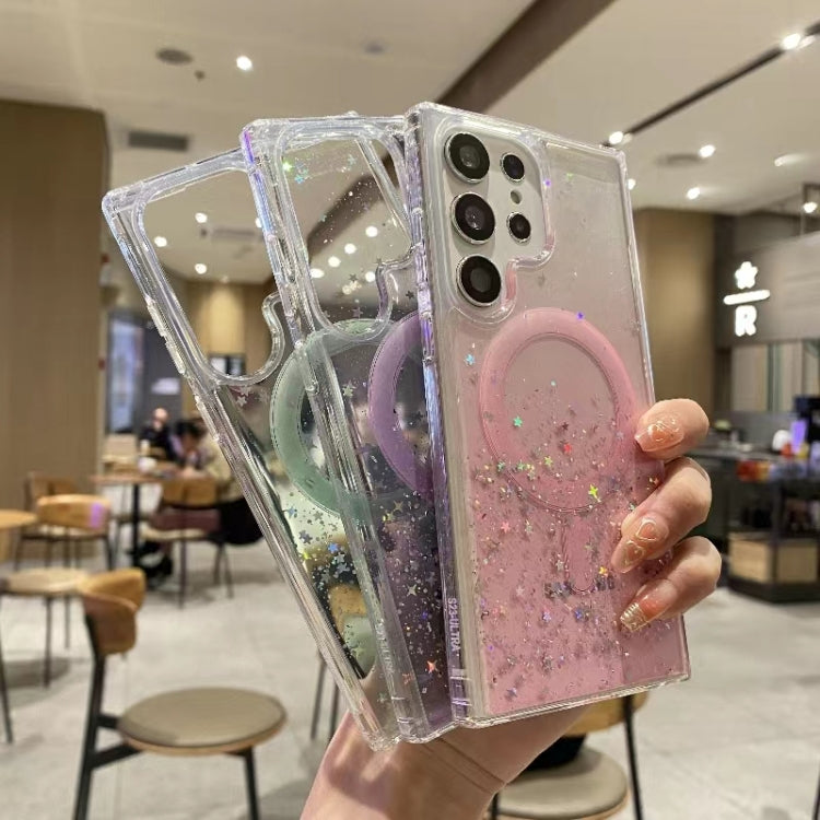 For Samsung Galaxy S22 Ultra 5G Magsafe Glitter TPU Phone Protective Case(White) - Galaxy S22 Ultra 5G Cases by PMC TechLife | Online Shopping South Africa | PMC TechLife