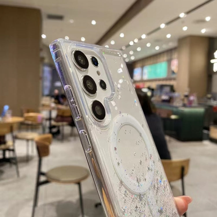 For Samsung Galaxy S22 Ultra 5G Magsafe Glitter TPU Phone Protective Case(Purple) - Galaxy S22 Ultra 5G Cases by PMC TechLife | Online Shopping South Africa | PMC TechLife