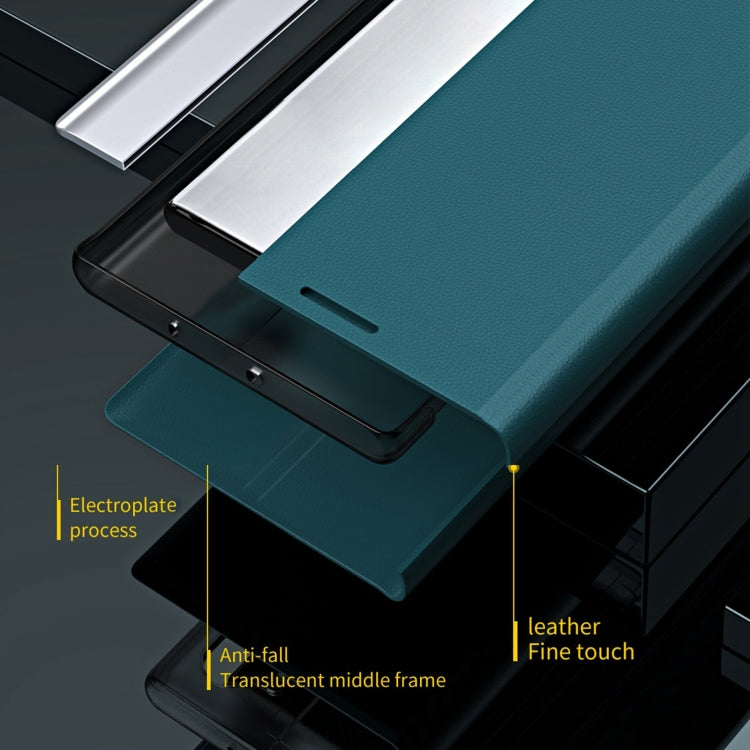 For Samsung Galaxy S24 Ultra 5G Side Electroplated Adsorption Leather Phone Case(Sapphire Blue) - Galaxy S24 Ultra 5G Cases by PMC TechLife | Online Shopping South Africa | PMC TechLife | Buy Now Pay Later Mobicred