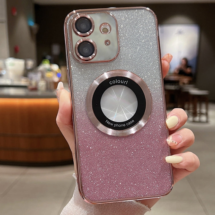 For iPhone 11 MagSafe Gradient Glitter Electroplating TPU Phone Case(Rose) - iPhone 11 Cases by PMC TechLife | Online Shopping South Africa | PMC TechLife