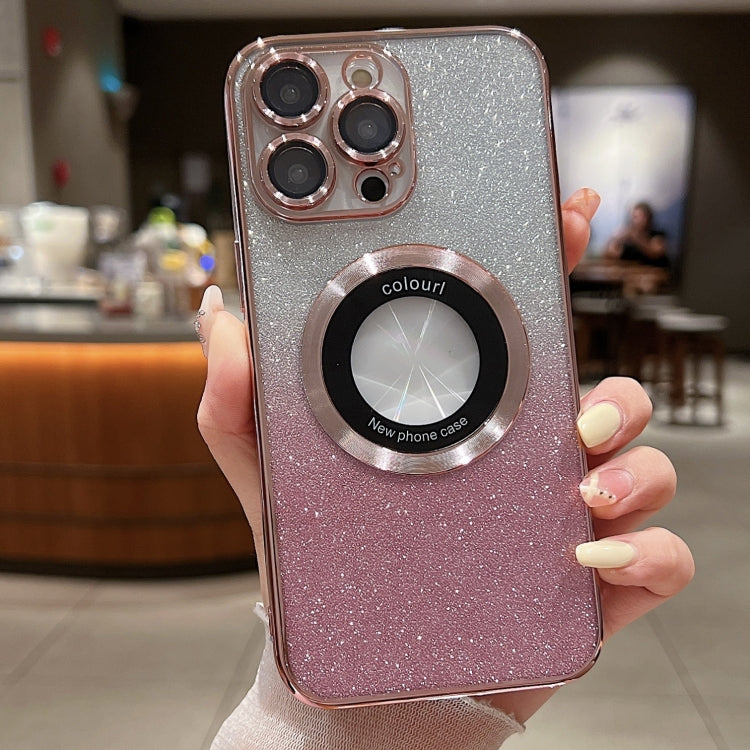 For iPhone 16 Pro Gradient Glitter Electroplating MagSafe TPU Phone Case(Rose) - iPhone 16 Pro Cases by PMC TechLife | Online Shopping South Africa | PMC TechLife | Buy Now Pay Later Mobicred