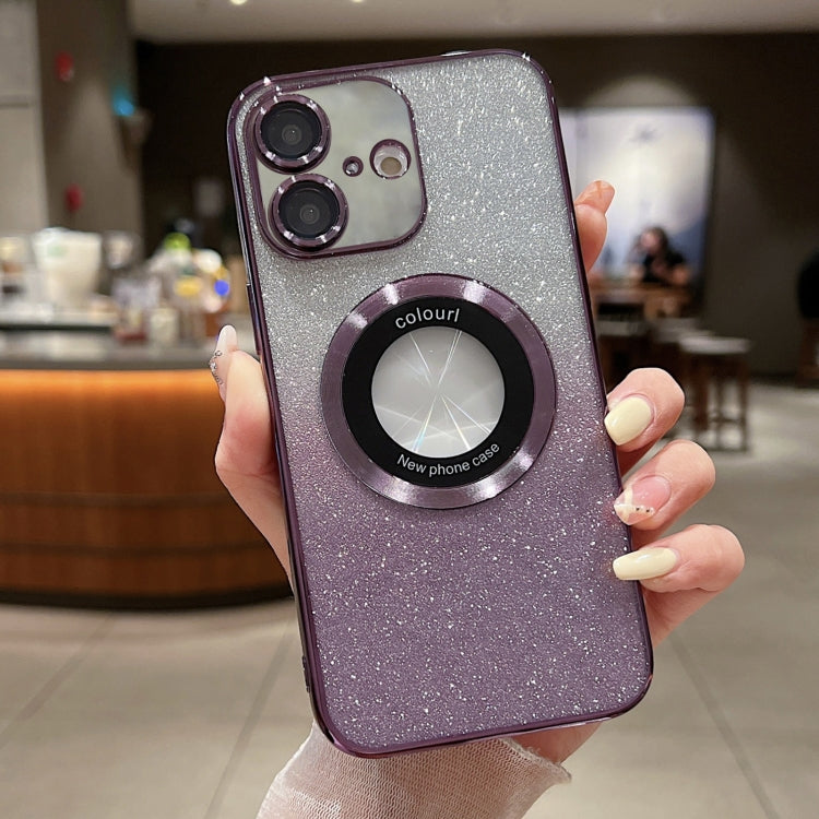 For iPhone 16 Plus Gradient Glitter Electroplating MagSafe TPU Phone Case(Purple) - iPhone 16 Plus Cases by PMC TechLife | Online Shopping South Africa | PMC TechLife | Buy Now Pay Later Mobicred