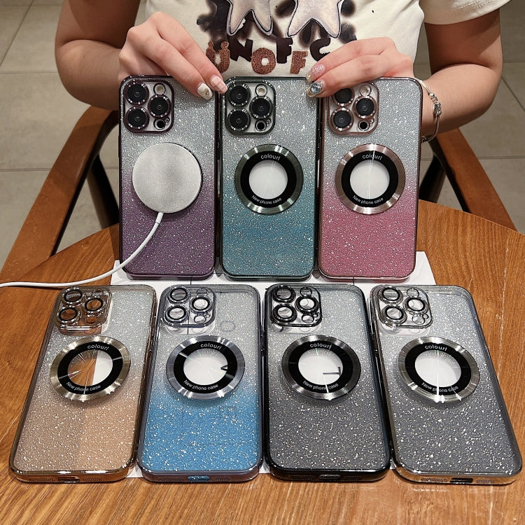 For iPhone 16 Pro Gradient Glitter Electroplating MagSafe TPU Phone Case(Rose) - iPhone 16 Pro Cases by PMC TechLife | Online Shopping South Africa | PMC TechLife | Buy Now Pay Later Mobicred