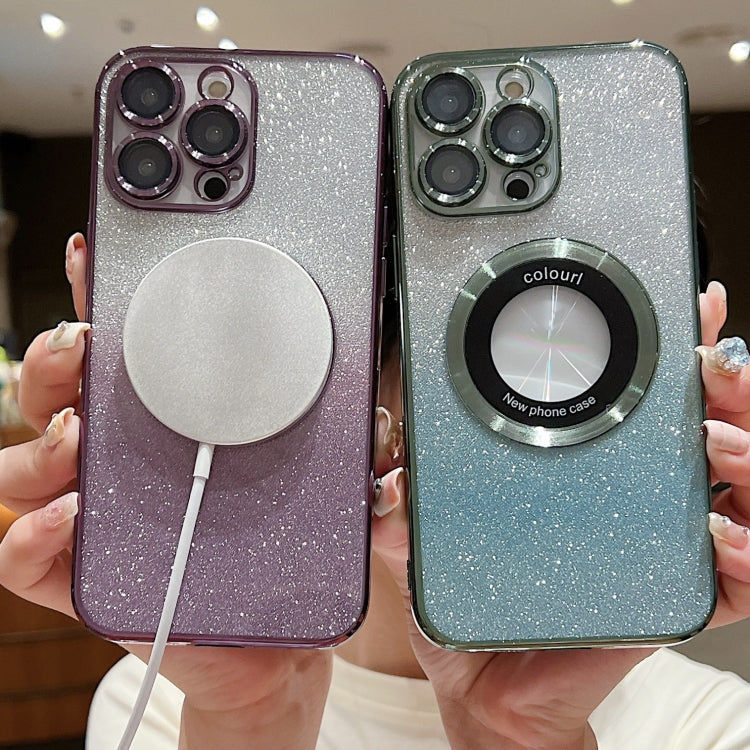For iPhone 16 Pro Gradient Glitter Electroplating MagSafe TPU Phone Case(Black) - free shipping - PMC TechLife - Order now!