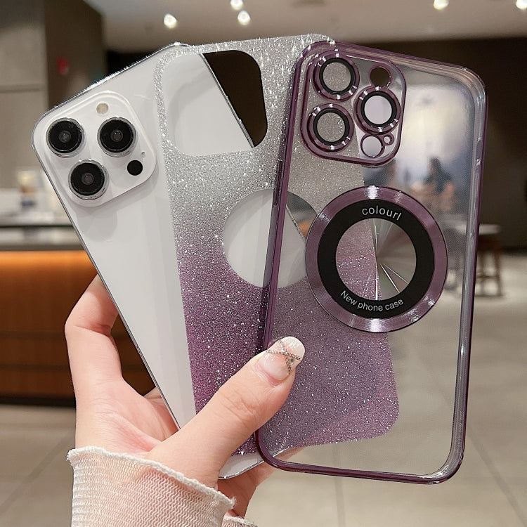 For iPhone 16 Pro Max Gradient Glitter Electroplating MagSafe TPU Phone Case(Purple) - iPhone 16 Pro Max Cases by PMC TechLife | Online Shopping South Africa | PMC TechLife | Buy Now Pay Later Mobicred