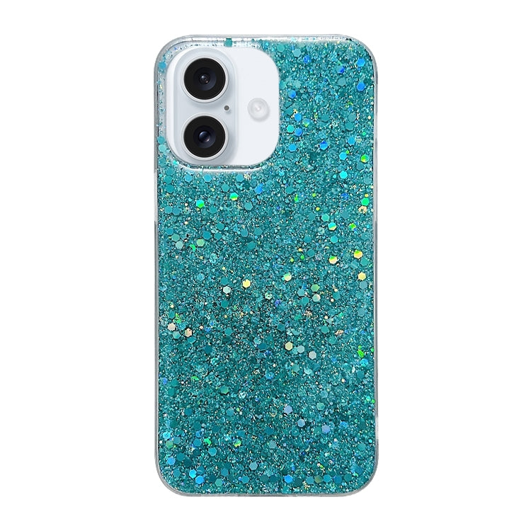 For iPhone 16 Plus Glitter Sequins Epoxy TPU Phone Case(Green) - iPhone 16 Plus Cases by PMC TechLife | Online Shopping South Africa | PMC TechLife | Buy Now Pay Later Mobicred