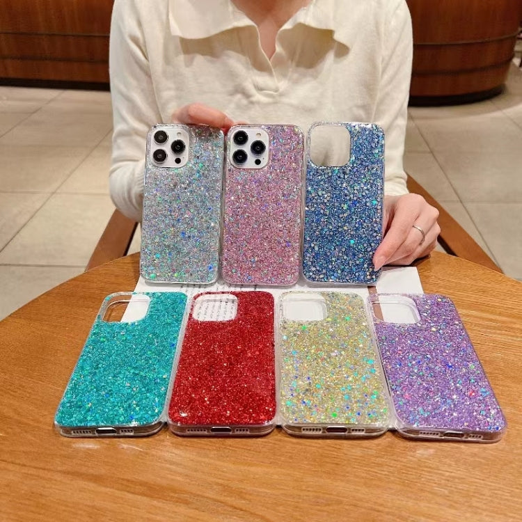 For iPhone 16 Pro Max Glitter Sequins Epoxy TPU Phone Case(Purple) - iPhone 16 Pro Max Cases by PMC TechLife | Online Shopping South Africa | PMC TechLife | Buy Now Pay Later Mobicred