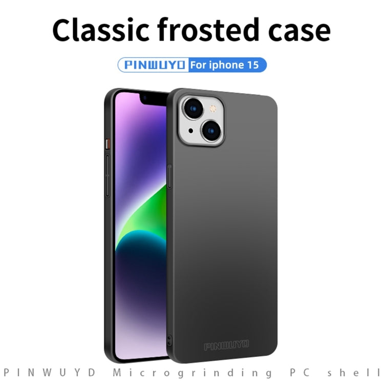 For iPhone 15 PINWUYO Micro-Frosted PC Ultra-thin Hard Phone Case with Magsafe Magnetic Ring(Gold) - free shipping - PMC TechLife - Order now!