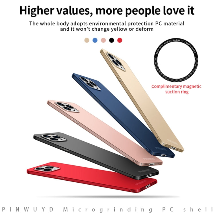 For iPhone 15 Pro Max PINWUYO Micro-Frosted PC Ultra-thin Hard Phone Case with Magsafe Magnetic Ring(Blue) - iPhone 15 Pro Max Cases by PINWUYO | Online Shopping South Africa | PMC TechLife | Buy Now Pay Later Mobicred