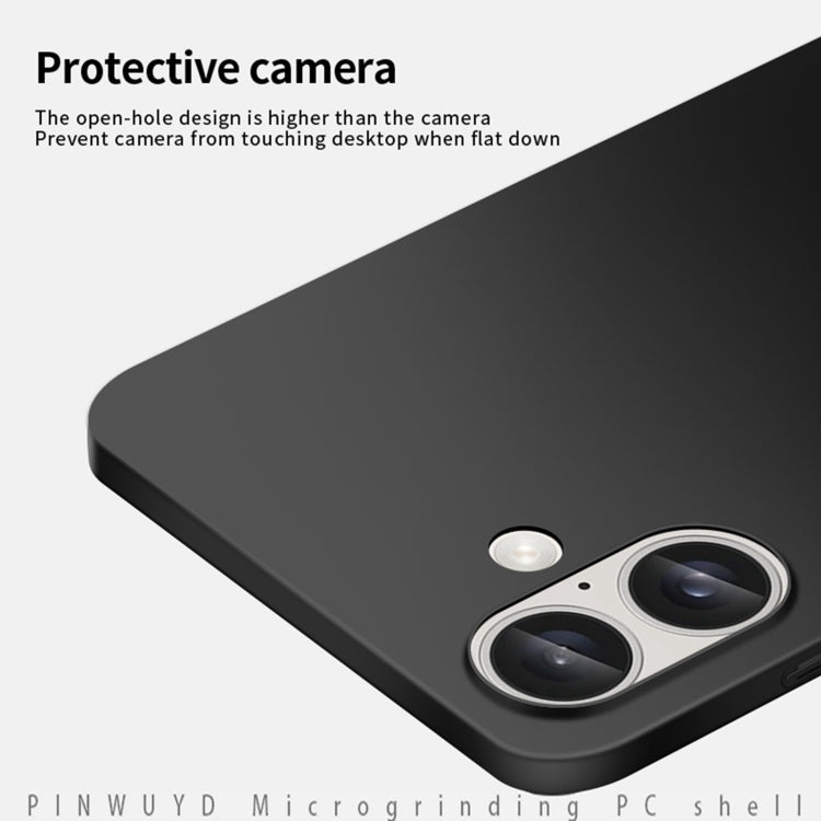 For iPhone 16 Plus PINWUYO Micro-Frosted PC Ultra-thin Hard Phone Case with Magsafe Magnetic Ring(Black) - free shipping - PMC TechLife - Order now!
