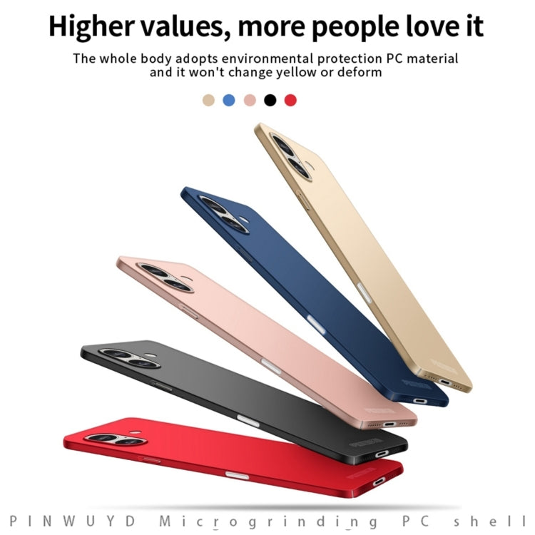 For iPhone 16 Plus PINWUYO Micro-Frosted PC Ultra-thin Hard Phone Case with Magsafe Magnetic Ring(Blue) - free shipping - PMC Jewellery - Order now!