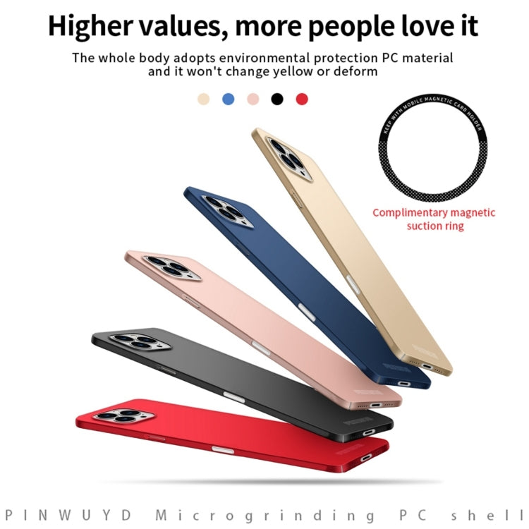 For iPhone 16 Pro Max PINWUYO Micro-Frosted PC Ultra-thin Hard Phone Case with Magsafe Magnetic Ring(Black) - iPhone 16 Pro Max Cases by PINWUYO | Online Shopping South Africa | PMC TechLife | Buy Now Pay Later Mobicred