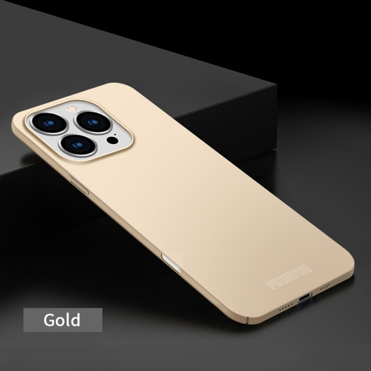 For iPhone 16 Pro Max PINWUYO Micro-Frosted PC Ultra-thin Hard Phone Case with Magsafe Magnetic Ring(Gold) - free shipping - PMC Jewellery - Order now!