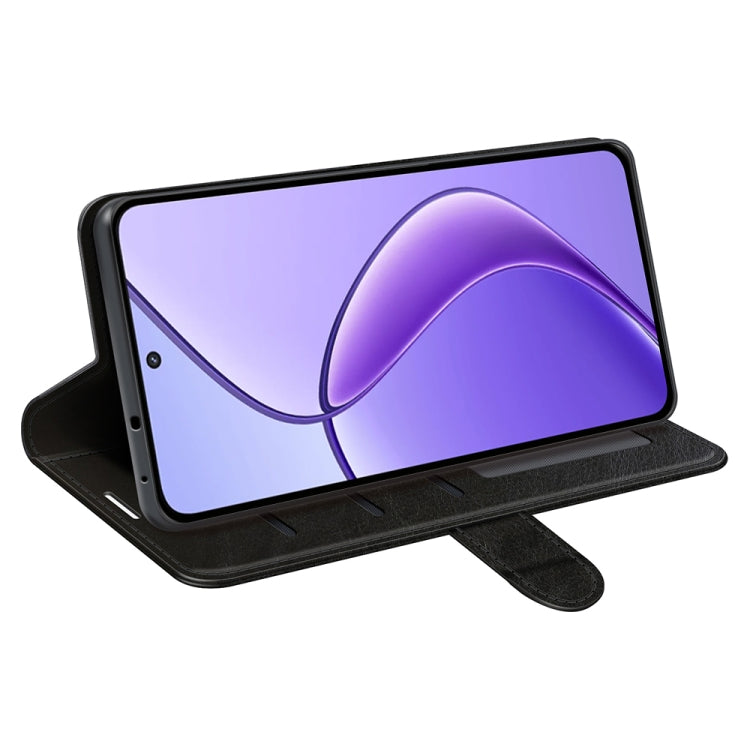 For Realme 12 5G R64 Texture Horizontal Flip Leather Phone Case(Black) - Realme Cases by PMC TechLife | Online Shopping South Africa | PMC TechLife | Buy Now Pay Later Mobicred