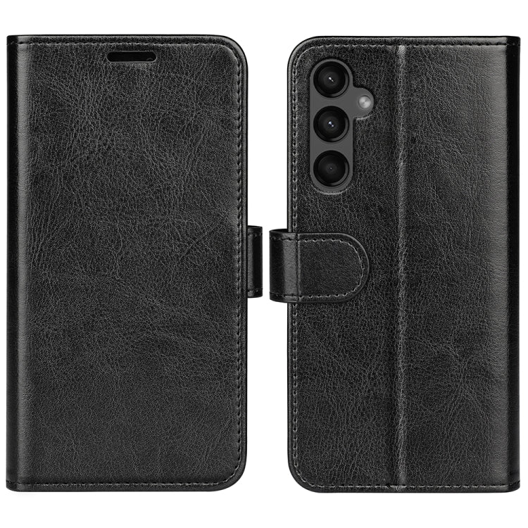For Samsung Galaxy A15 R64 Texture Horizontal Flip Leather Phone Case(Black) - Galaxy Phone Cases by PMC TechLife | Online Shopping South Africa | PMC TechLife | Buy Now Pay Later Mobicred