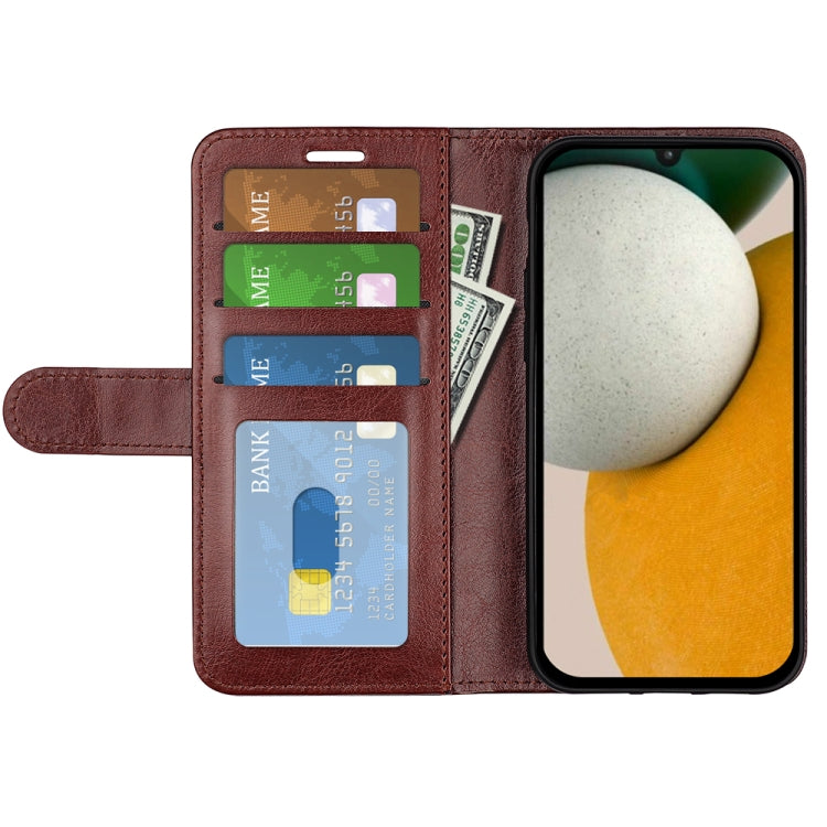 For Samsung Galaxy A15 R64 Texture Horizontal Flip Leather Phone Case(Brown) - Galaxy Phone Cases by PMC TechLife | Online Shopping South Africa | PMC TechLife