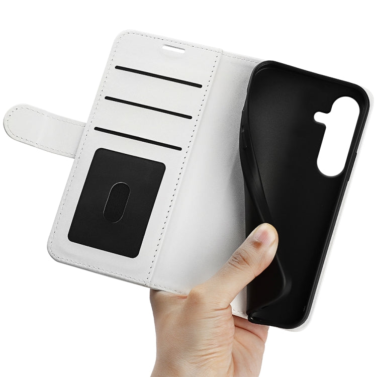 For Samsung Galaxy S25 5G R64 Texture Horizontal Flip Leather Phone Case(White) - Galaxy S25 5G Cases by PMC Jewellery | Online Shopping South Africa | PMC Jewellery | Buy Now Pay Later Mobicred