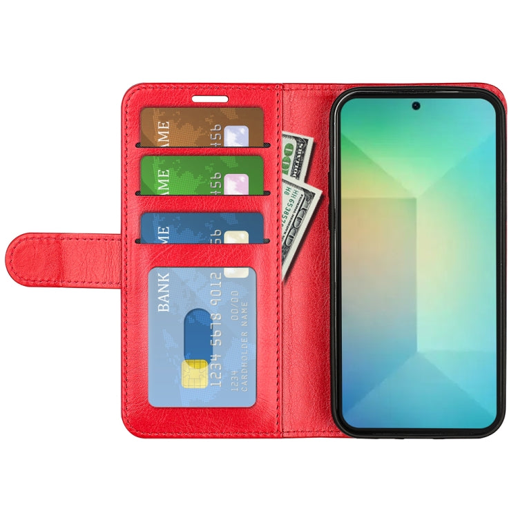 For Samsung Galaxy S25 5G R64 Texture Horizontal Flip Leather Phone Case(Red) - Galaxy S25 5G Cases by PMC Jewellery | Online Shopping South Africa | PMC Jewellery | Buy Now Pay Later Mobicred
