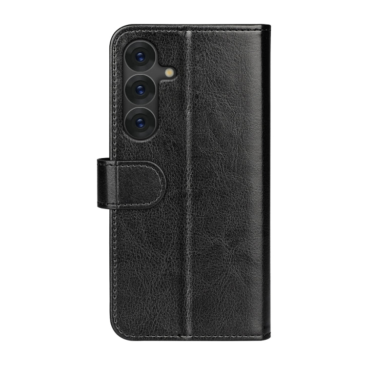 For Samsung Galaxy S25+ 5G R64 Texture Horizontal Flip Leather Phone Case(Black) - Galaxy S25+ 5G Cases by PMC Jewellery | Online Shopping South Africa | PMC Jewellery | Buy Now Pay Later Mobicred