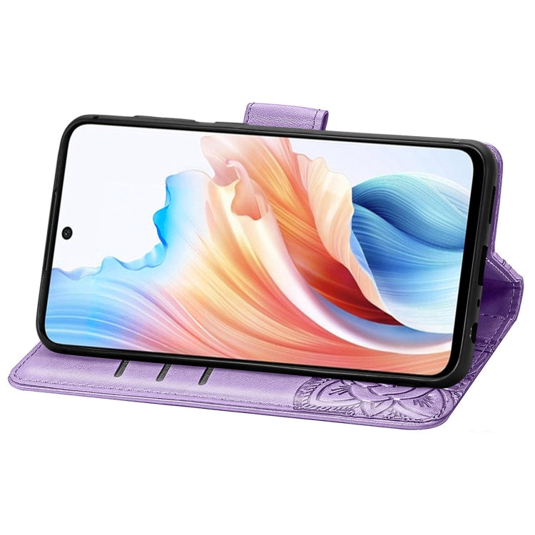 For OPPO A79 5G / A2 5G Butterfly Love Flower Embossed Leather Phone Case(Light Purple) - OPPO Cases by PMC TechLife | Online Shopping South Africa | PMC TechLife