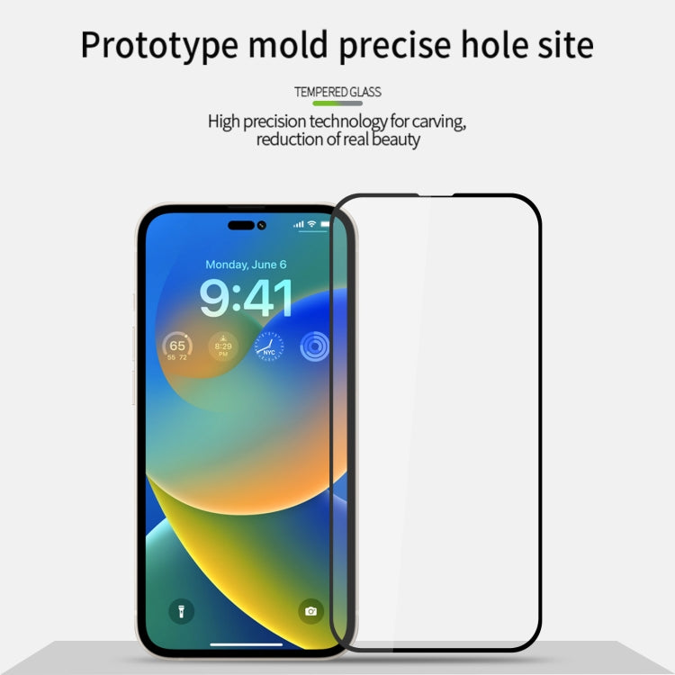 For iPhone 15 Pro Max MOFI 9H 2.5D Full Screen Tempered Glass Film(Black) - free shipping - PMC TechLife - Order now!