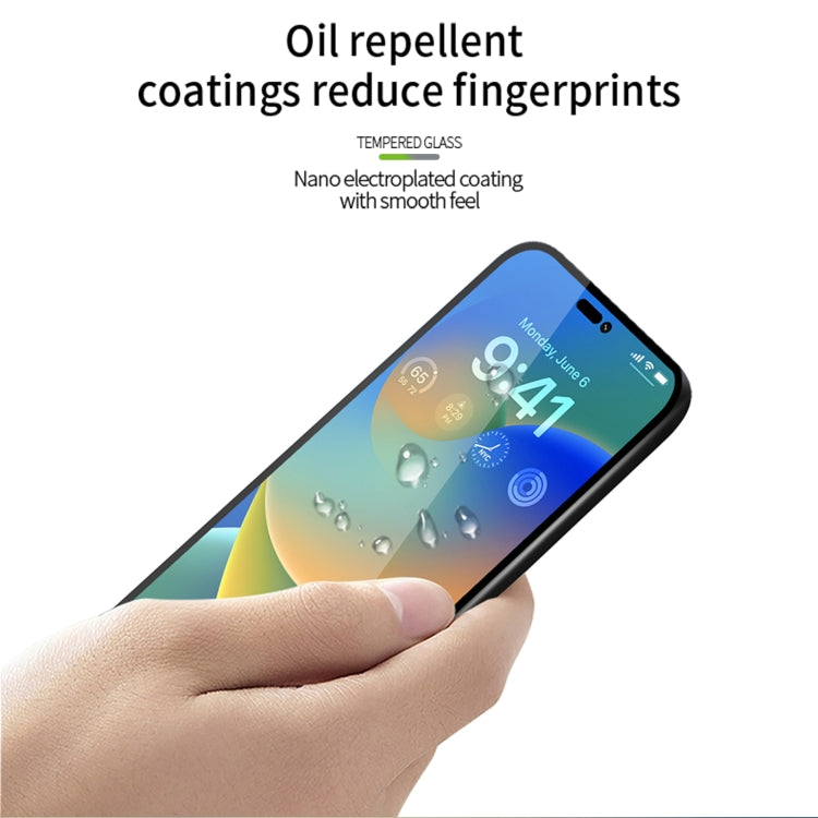 For iPhone 15 Plus MOFI 9H 2.5D Full Screen Tempered Glass Film(Black) - free shipping - PMC TechLife - Order now!