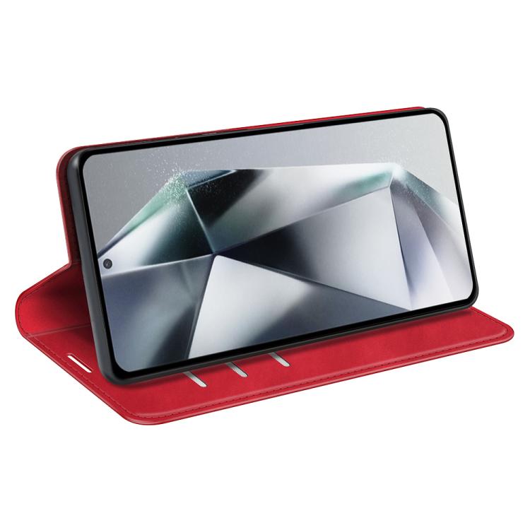 or Samsung Galaxy S25 Ultra 5G Retro-skin Magnetic Suction Leather Phone Case(Red) - Galaxy S25 Ultra 5G Cases by PMC Jewellery | Online Shopping South Africa | PMC Jewellery | Buy Now Pay Later Mobicred