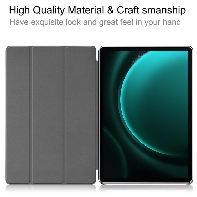 For Samsung Galaxy Tab S9 FE+ 12.4 JUNSUNMAY Custer Painted 3-Fold Stand Leather Smart Tablet Case(Big Eye) - free shipping - PMC Jewellery - Order now!