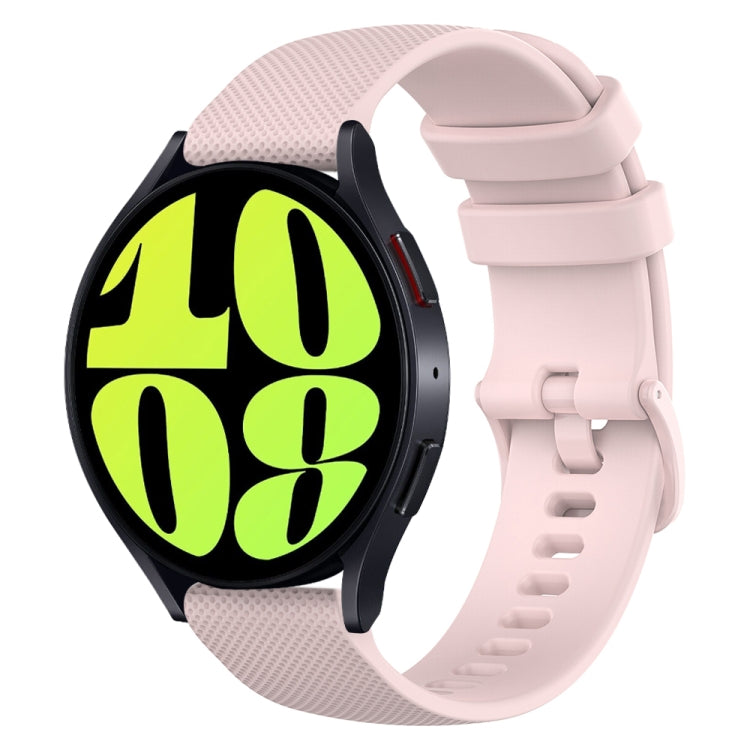 For Samsung Galaxy Watch 6 40mm 20mm Checkered Silicone Watch Band(Pink) - Watch Bands by PMC TechLife | Online Shopping South Africa | PMC TechLife | Buy Now Pay Later Mobicred