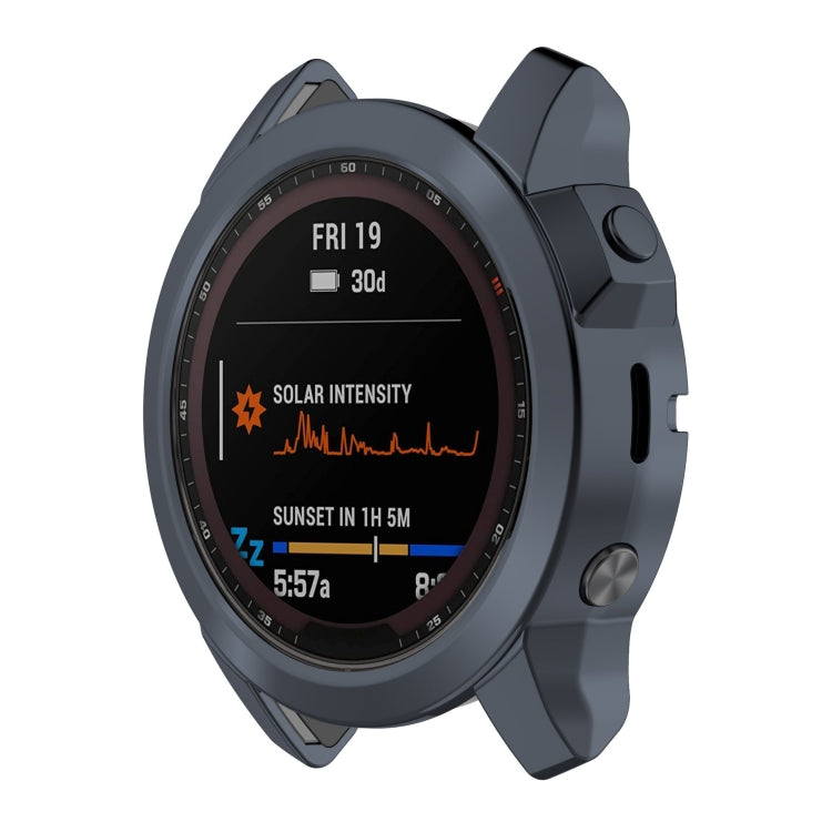 For Garmin Fenix 7 Pro Half Package Electroplated TPU Watch Protective Case(Grey) - Watch Cases by PMC TechLife | Online Shopping South Africa | PMC TechLife