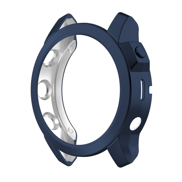 For Garmin Fenix 7 Pro Half Package Electroplated TPU Watch Protective Case(Blue) - Watch Cases by PMC TechLife | Online Shopping South Africa | PMC TechLife