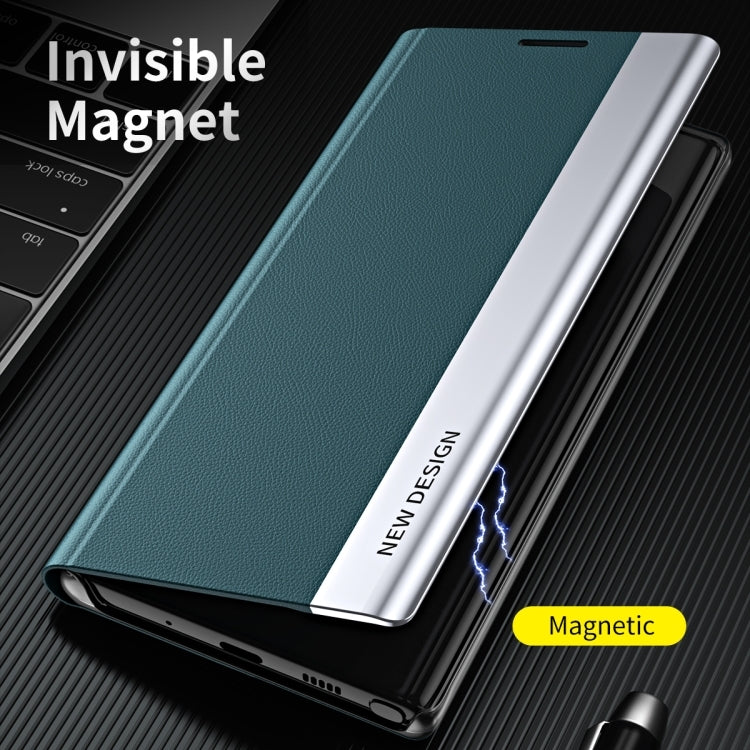 For iPhone 16 Side Electroplated Adsorption Leather Phone Case(Black) - iPhone 16 Cases by PMC TechLife | Online Shopping South Africa | PMC TechLife | Buy Now Pay Later Mobicred