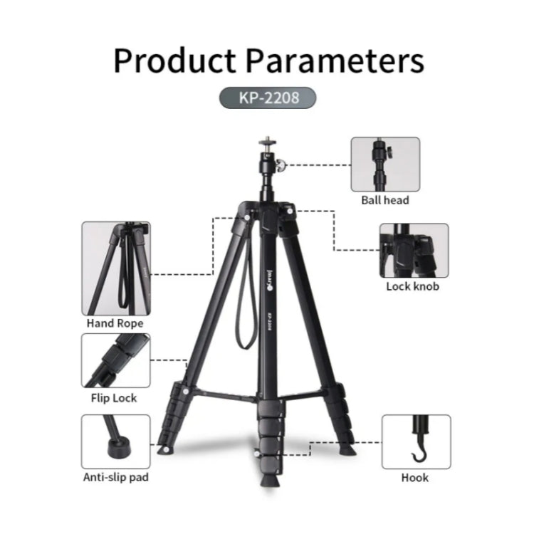 JMARY KP2208 Photography Live Streaming 1.7m Fill Light Camera Metal Tripod Holder - free shipping - PMC TechLife - Order now!