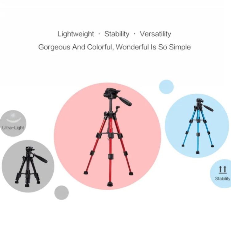 JMARY KP-2203 Portable Aluminum Alloy Telescopic SLR Camera Phone Photography Tripod(Red) - Tripods by Jmary | Online Shopping South Africa | PMC TechLife | Buy Now Pay Later Mobicred