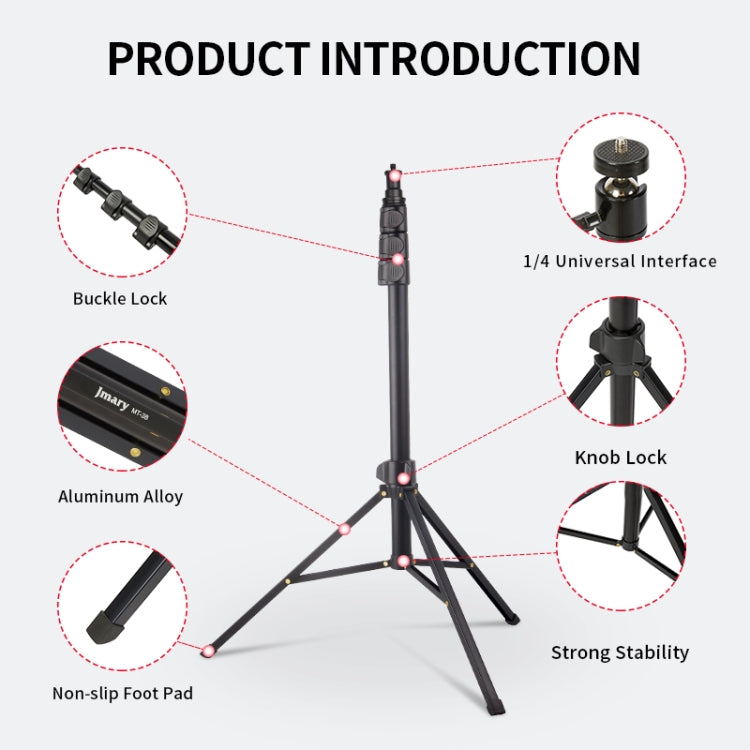 JMARY MT38 Travel Tripod Phone Holder 1.68m Telescopic Vlogging Camera Mount Tripod Stand - Tripods by Jmary | Online Shopping South Africa | PMC TechLife | Buy Now Pay Later Mobicred