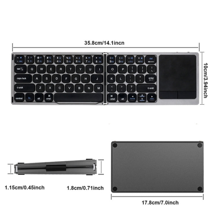 FK328T Cell Phone Tablet Laptop Wireless Bluetooth Keyboard Portable 3-Folded Keyboard - free shipping - PMC Jewellery - Order now!