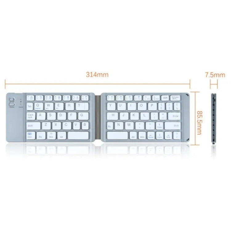 BT18 Bluetooth Keyboard Magnetic Folding Wireless Keyboard For Cell Phones Tablets Computers(Grey) - free shipping - PMC Jewellery - Order now!
